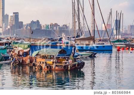Boats in Hong Kong harbour. 80366984