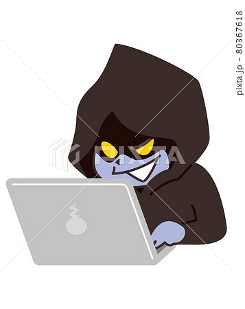ノートパソコンを操作する詐欺師 ノートパソコンを操作する詐欺師 80367618