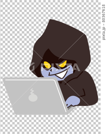 ノートパソコンを操作する詐欺師 ノートパソコンを操作する詐欺師 80367618