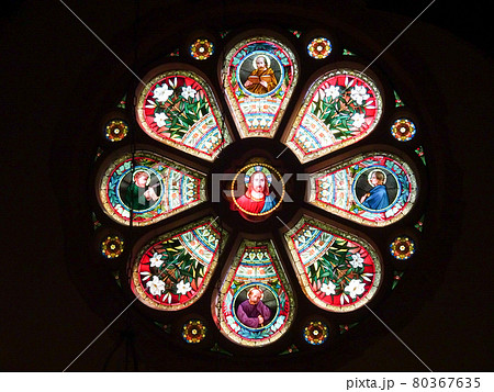 那須高原ステンドグラス美術館のキリストのステンドグラス 80367635