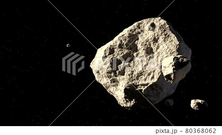 Big and small asteroids on black 80368062