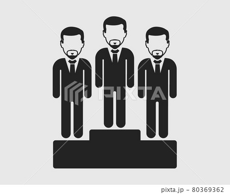 Winner Icon. Male symbol on podium. Flat style vector EPS. Winner Icon. Male symbol on podium. Flat style vector EPS. 80369362