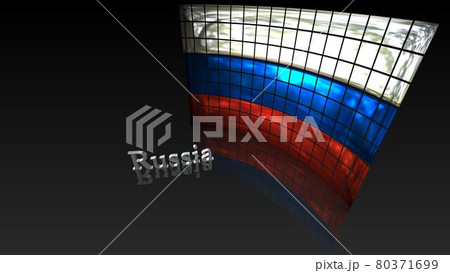床に映るRussiaの国旗と国名のテキスト5-2-3 80371699