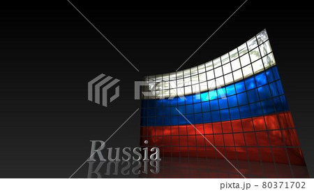 床に映るRussiaの国旗と国名のテキスト5-3-3 80371702