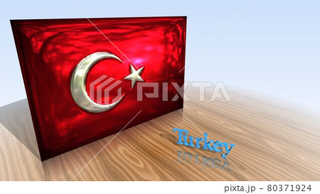 床に映るTurkeyの国旗と国名のテキスト4-2-1 80371924