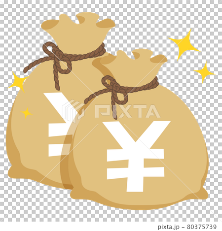 現金袋　イラスト素材 80375739