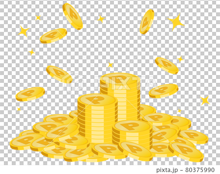ポイントコイン　金融イメージ素材 80375990