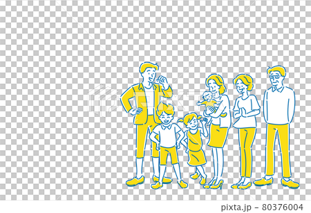 明亮的家庭，父母，兄弟姐妹，祖父母 80376004