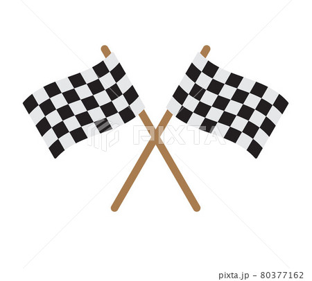 Vector flat cartoon finish race crossed flag 80377162