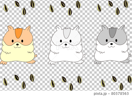 3 hamsters and sunflower seeds 80378563