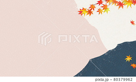 カジュアルな秋の和風背景のイラスト素材