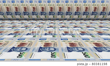 Inflation. Mexican peso banknotes or bills, MXN currency cash in Mexico. Stack of money printing machine. Paper in central bank. Economic, finance. Laundering.Rich exchange. 3d illustration Inflation. Mexican peso banknotes or bills, MXN currency cash in Mexico. Stack of money printing machine. Paper in central bank. Economic, finance. Laundering.Rich exchange. 3d illustration 80381198