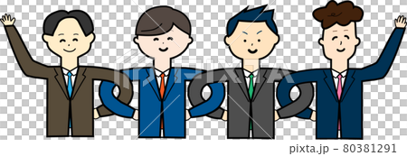 Image illustration of a young businessman with teamwork (outline) Image illustration of a young businessman with teamwork (outline) 80381291