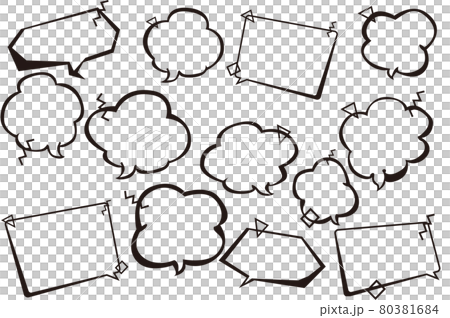 コミック風な吹き出し素材データ 80381684