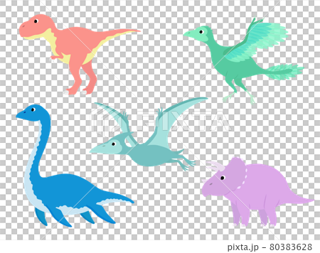 シンプルな恐竜のイラストセット 80383628