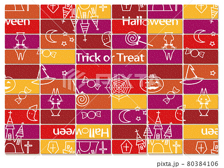 ハロウィン柄の煉瓦風壁紙 背景素材 80384106