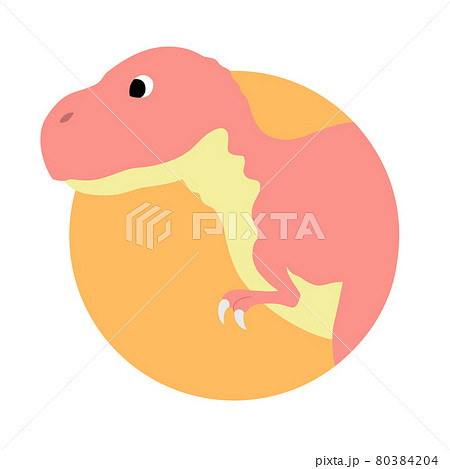 ティラノサウルスアイコン 丸フレーム のイラスト素材