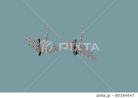 折り紙の鶴 イラスト風 のイラスト素材