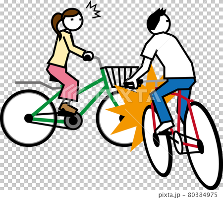 自転車事故 自転車と自転車のイラスト素材