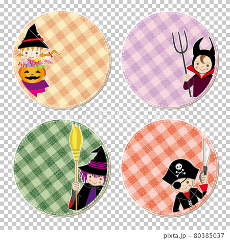 ハロウィン 仮装の子供たちのワッペンセット ハロウィン 仮装の子供たちのワッペンセット 80385037