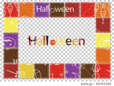 ハロウィン パッチワーク風 壁紙 背景素材のイラスト素材