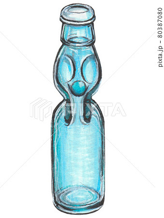 手描き飲食メニュー ラムネ瓶のイラスト素材