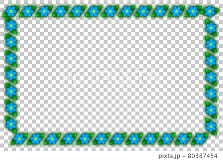 Blue flower frame Frame-Green edge-With blur (Postcard ratio) (Greeting card) Blue flower frame Frame-Green edge-With blur (Postcard ratio) (Greeting card) 80387454