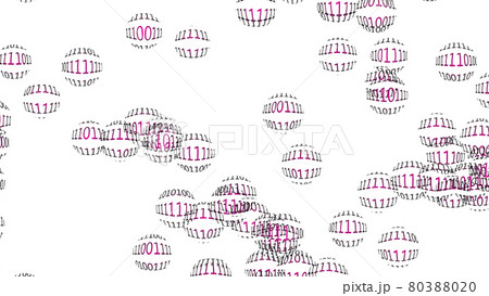 多数の球体に無数に並んだ0と1の数字の列 80388020