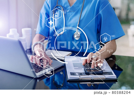 Medical technology concept. Doctor working with Infectious doctor exam and screening for novel Coronavirus(2019 nCoV) Medical technology concept. Doctor working with Infectious doctor exam and screening for novel Coronavirus(2019 nCoV) 80388204