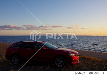 ドライブイメージ 青森県 夕暮れの陸奥湾 ドライブイメージ 青森県 夕暮れの陸奥湾 80388361