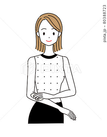 紫外線対策に日焼け止めを塗る女性のイラスト素材