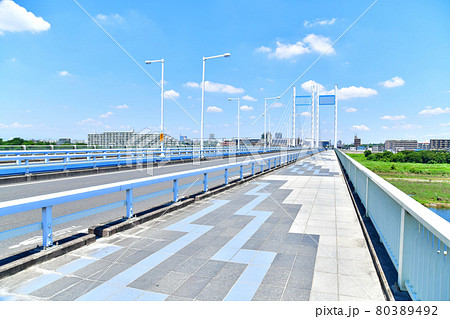 是政橋/多摩川 府中市方面を望む(東京都府中市)【2021.7】 是政橋/多摩川 府中市方面を望む(東京都府中市)【2021.7】 80389492