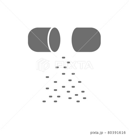 Vitamins, probiotic, bifidobacteria grey icon. Isolated on white background 80391616