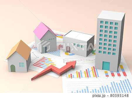 ビルと住宅　グラフ 80393148