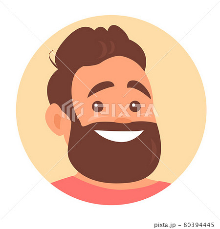 Portrait of a cheerful young bearded man with a happy smile 80394445