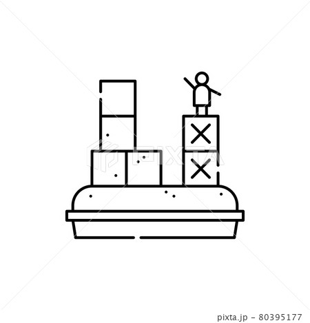 Sandbox game olor line icon. Computer games genres. Pictogram for web page, mobile app, promo. 80395177