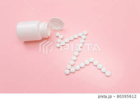Heartbeat Rhythm. ECG Line Made from White Pills. Pharmaceutical Industry 80395612