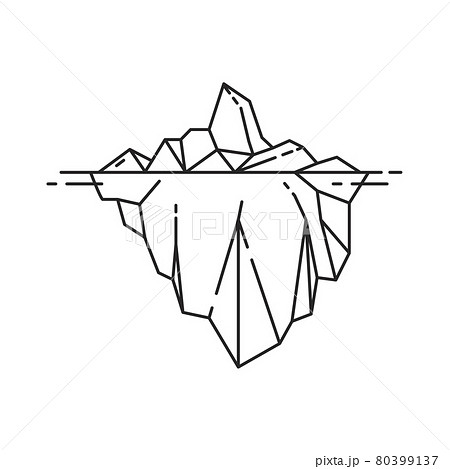 Iceberg Icon In Outline Style Vector のイラスト素材