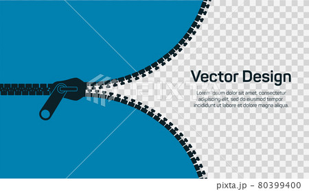 Open zipper, editable template. Stylish blue background for banner, landing page, flyer, cover, stories etc 80399400