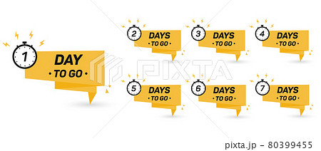 Countdown left days banner. Count time sale. Seven, six, five, four, three, two, one days left. Product promotion, big deal banner. Vector illustration. Countdown left days banner. Count time sale. Seven, six, five, four, three, two, one days left. Product promotion, big deal banner. Vector illustration. 80399455