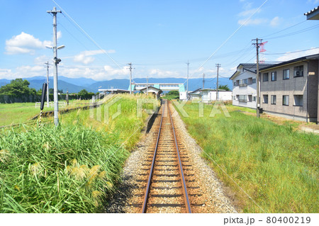 2020年夏の山形鉄道フラワー長井線と車窓からの風景 80400219