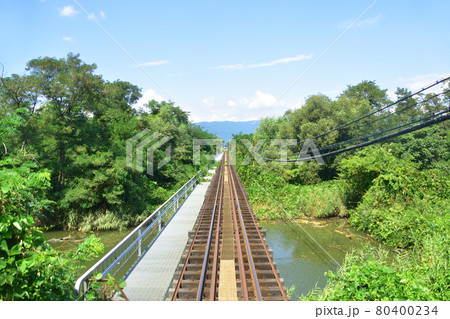 2020年夏の山形鉄道フラワー長井線と車窓からの風景 80400234