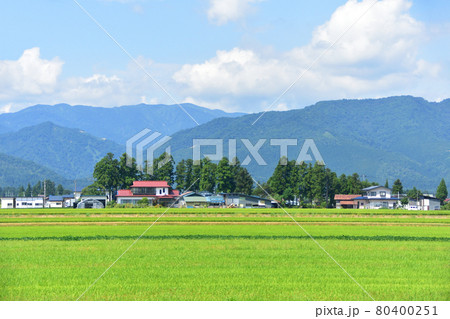 山形鉄道フラワー長井線の車窓、沿線の風景(2022年夏) 80400251
