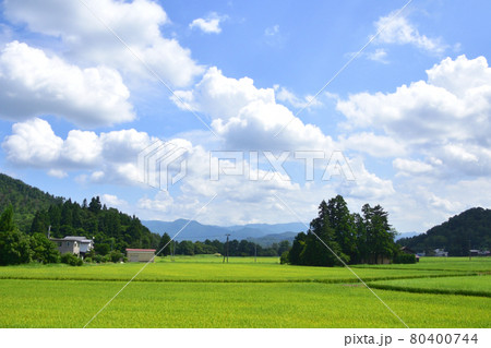 山形線の赤湯駅から米沢駅間の車窓風景と駅風景(2020年夏) 80400744
