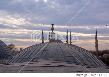 roof of mosque in Istanbul, Turkey 80401420