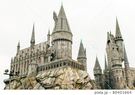 Los Angeles, USA - December, 2019 Hogwarts Castle, The Wizard World of Harry Potter in Universal Studios Hollywood Los Angeles, USA - December, 2019 Hogwarts Castle, The Wizard World of Harry Potter in Universal Studios Hollywood 80401664