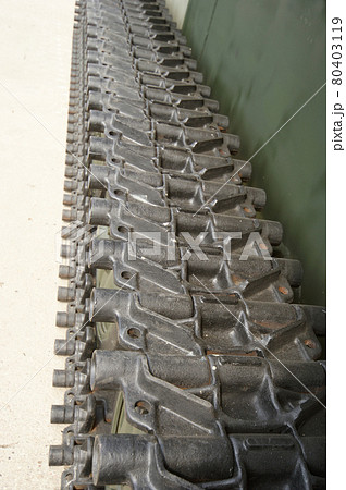 tracks of the modern Russian army tank close 80403119