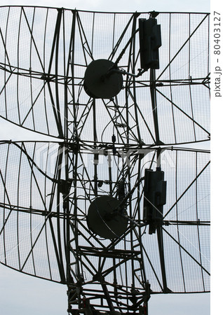 military mobile radar station against the blue sky, Russia military mobile radar station against the blue sky, Russia 80403127