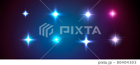 Vector glow light effects. Shining stars design elements 80404303