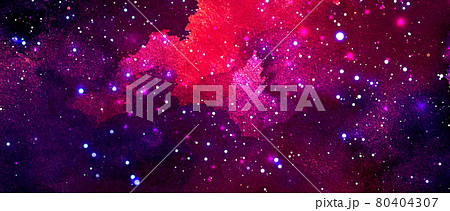Vector cosmic illustration. Beautiful colorful space background. Watercolor Cosmos 80404307